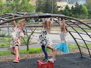 kids on the rainbow climber